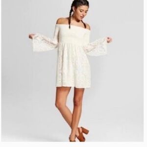 Xhilaration women’s cottagecore off the shoulder lace dress size small